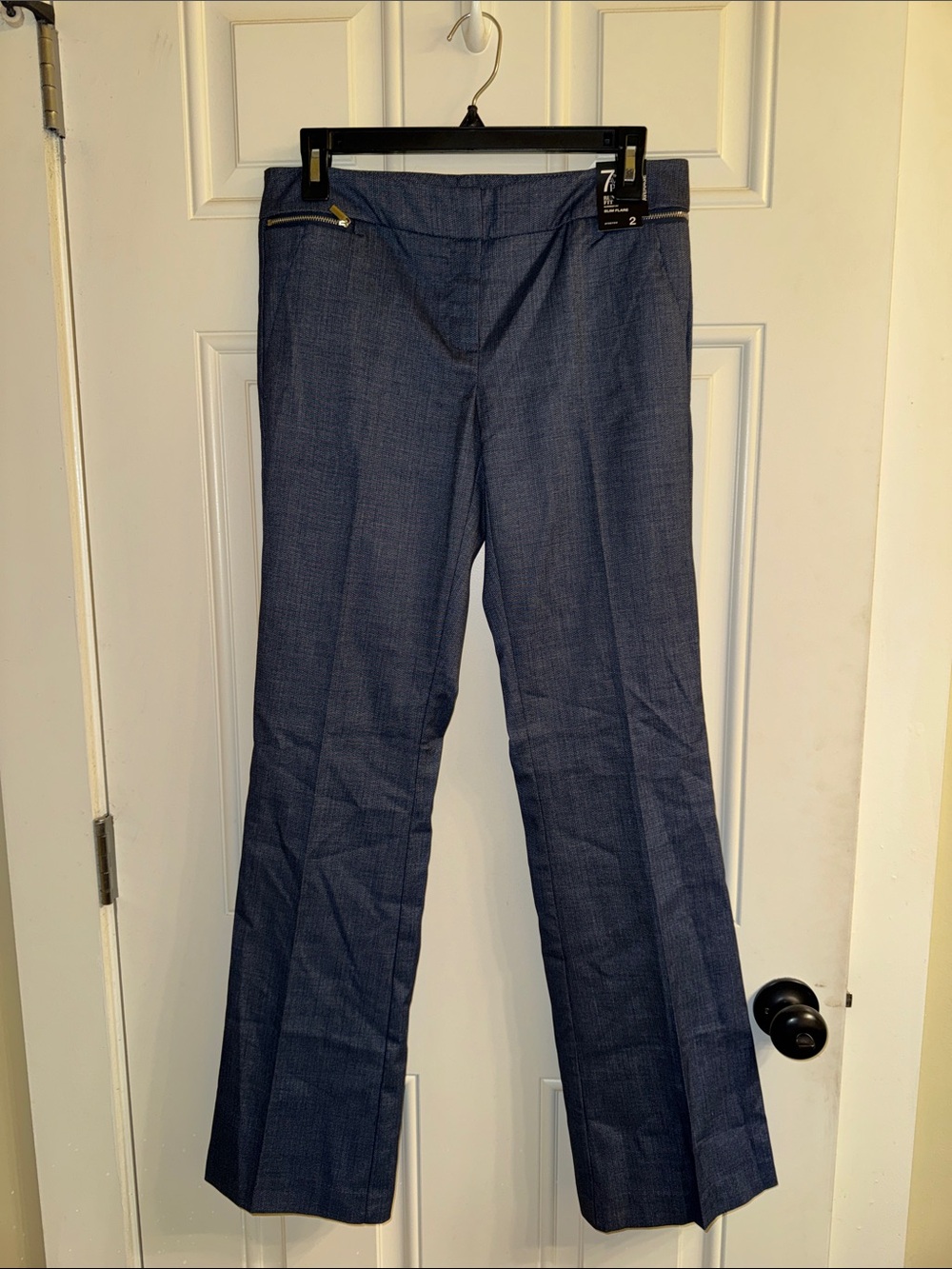 New York & Company Women’s Navy Blue Wide Leg Dress Jeans